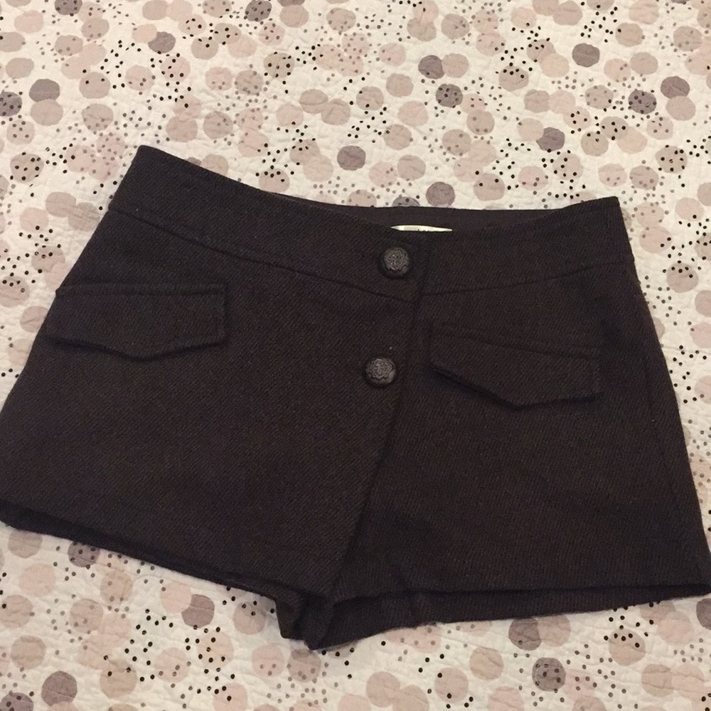 Brown And Black Wool Skort